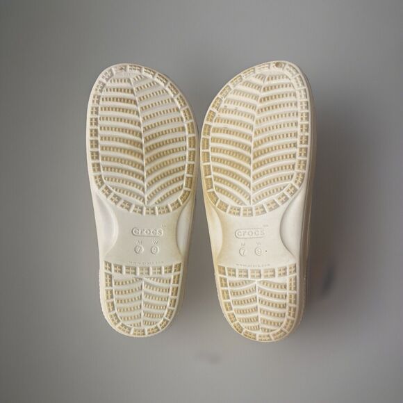 Crocs Iconic Comfort Women’s White Slide On Sandal Size 9 - Picture 6 of 8
